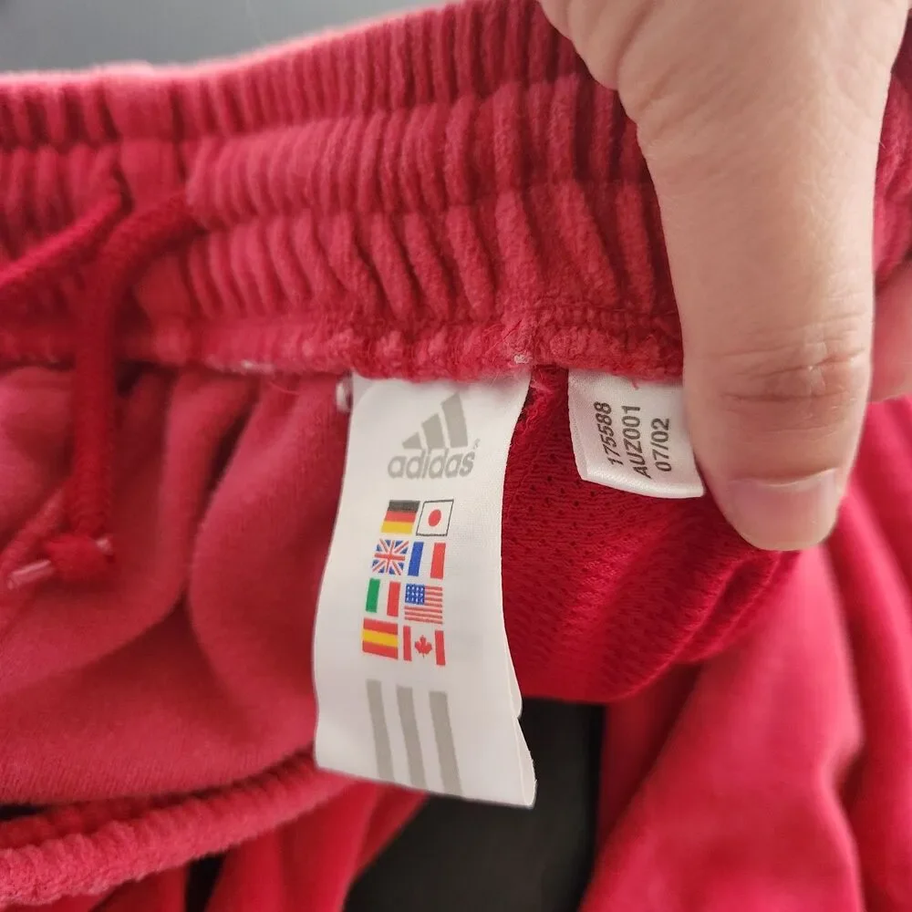 Adidas Y2K 02 red velour tracksuit set Jacket & Pants Size M vintage streetwear